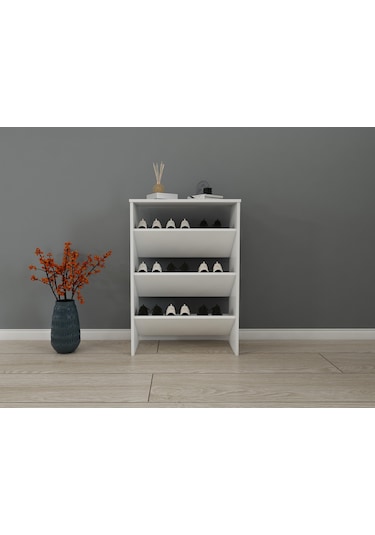 Lamus Ayakkabı Dolabı-beyaz Renk Beyaz