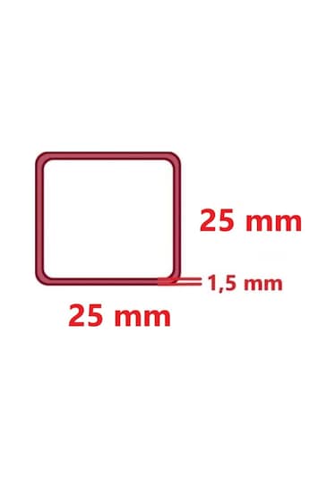 Boyalı 25 X 25 X 1,5 Mm Kutu Profil 25X25X1,5 Demir (1 Mt Fiyatı)