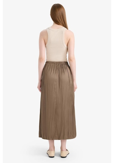 DeFacto A Kesim Saten Maxi Etek D2139AX25SPKH71 Haki