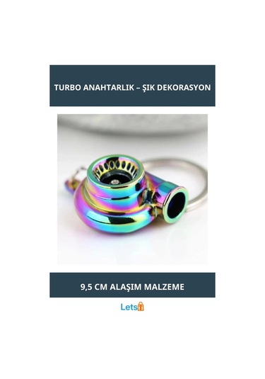 Havalı Oto Turbo Anahtarlık 9.5cm 3cm 3cm Araba Dekorasyon Çok Renkli