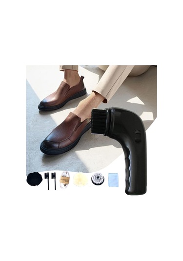 Homyl Elektrikli Ayakkabı Cilalama Fırçası Deri Bakım Seti Siyah