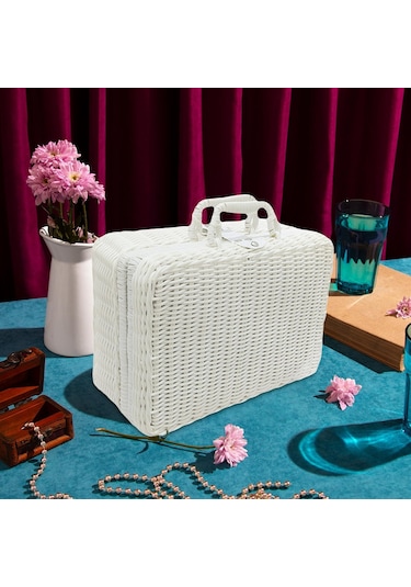 Suntek Piknik Sepeti Dokuma Kreş, Bebek Dolabı, Bebek Bezi, Beyaz