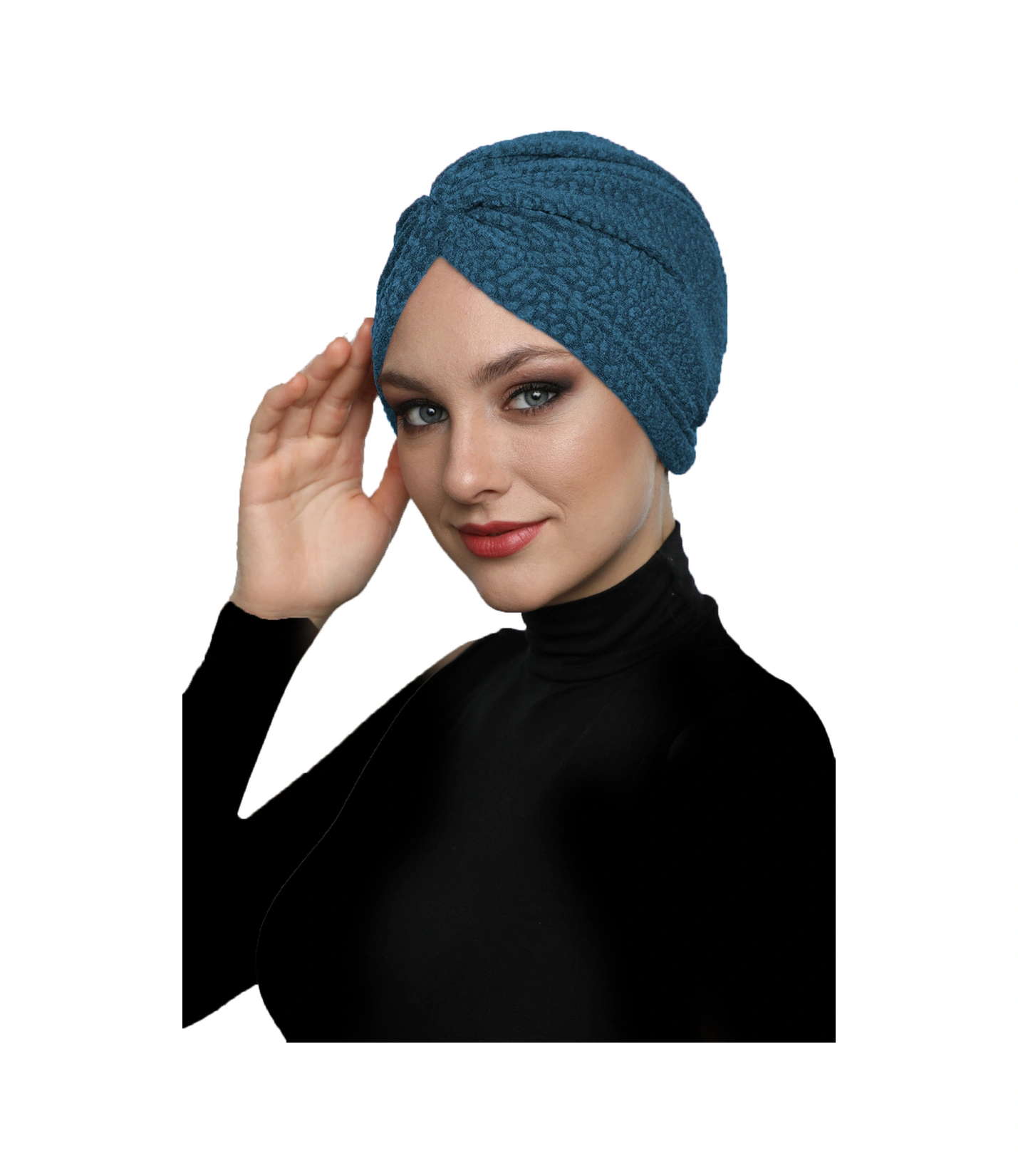 Brokar W Petrol Hazır Türban Tesettür Bone Petrol