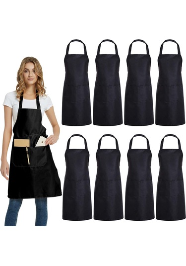 Adet Düz Önlük Toplu - 2 P'li Siyah Karışık Renkli Ticari Önlük Diğer