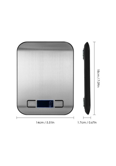 Youmex Yüksek Hassasiyetli Dijital Mutfak Terazi - 5kg/11lb, 1g Hassasiyet, Tare Fonksiyonu, Dokunmatik Tuşlar, Işıklı Lcd Ekran, Ince Tasarım Çok Renkli