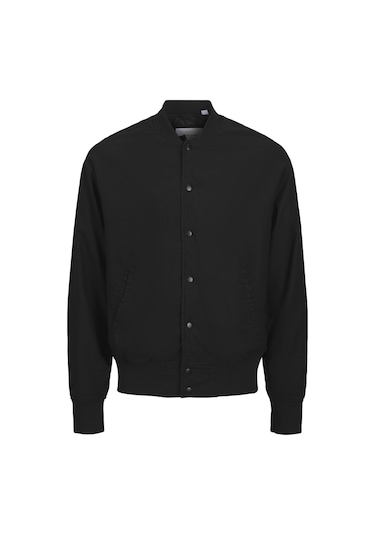 Beyzbol Yaka Nervürlü Mansetler Otw Bomber Ceket - Ario - 12268716 Black