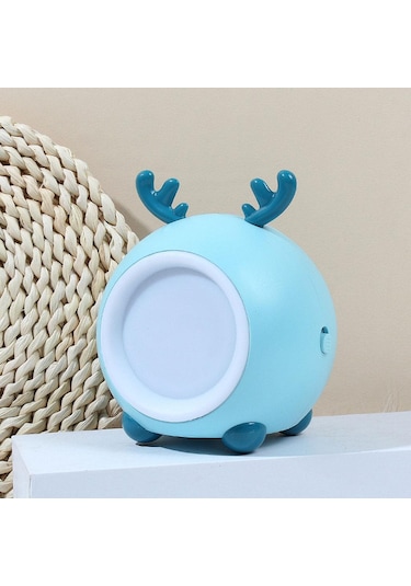 Suntek Geyik Gece Lambası Kawaii Hayvan Lamba Kısılabilir Mavi