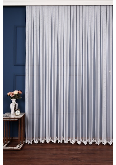 Grek Etek Nakış İşlemeli Damask Desen Tül Perde