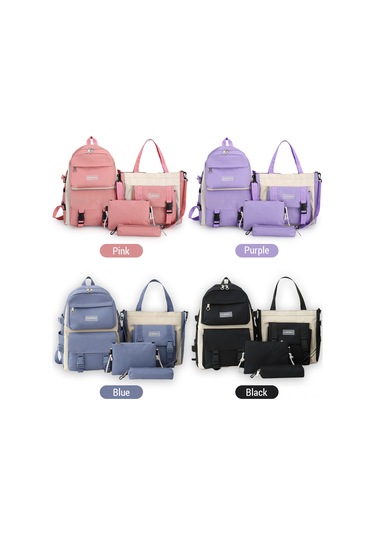 Kangvka Büyük Kapasiteli Kore Tarzı Kadınlar İçin Keten Çanta Seti - Günlük Ve Seyahat İçin Şık Ve Pratik Blue