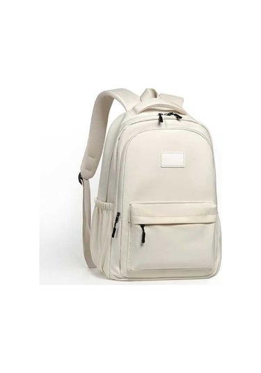 Novahub Yenidoğan Tasarım Solid Color Backpack Teenager School Bag Travel Shoulder Bag For Men Women White Beyaz