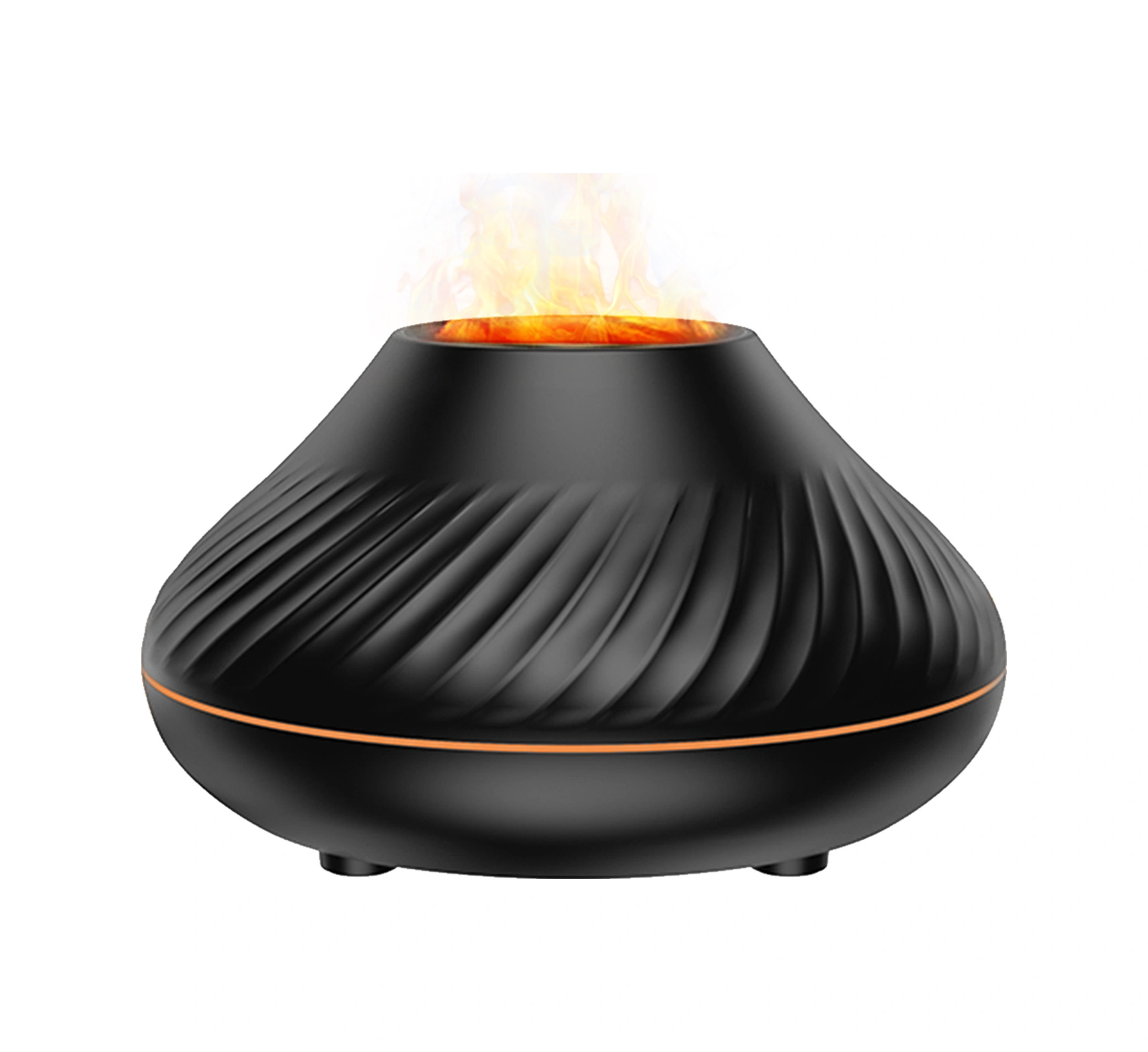 Geeroyoo Siyah Simülasyon Alevi 7 Renkli Işıklı Ev Odası Koku Dağıtıcı Nemlendirici, Otomatik Kapanma Özelliği İle Nem Verici Ve Aromaterapi Cihazı