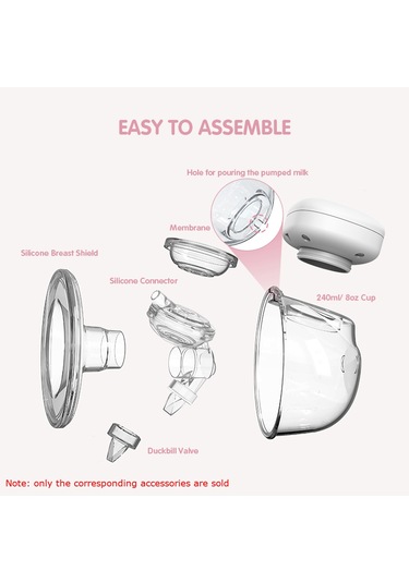 Vkemall Youha Elektrikli Göğüs Pompası Yedek Aksesuarı 2 Adet Ördek Gagası Vanası Yumuşa Şeffaf-3