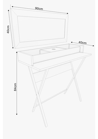 Dekorfim DF02105B Aynalı Makyaj Masası
