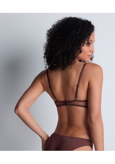 Aubade Sheer Emotion Push - Up Bh, Grs Sertifikalı, Transparan Tüllü Sütyen Koyu Kahverengi