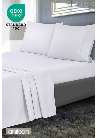 Saten Beyaz Çarşaf Ve Yastık Kılıfı Seti 83 Tel - Tek Ve Çift Kişilik Seçenekleriyle Beyaz