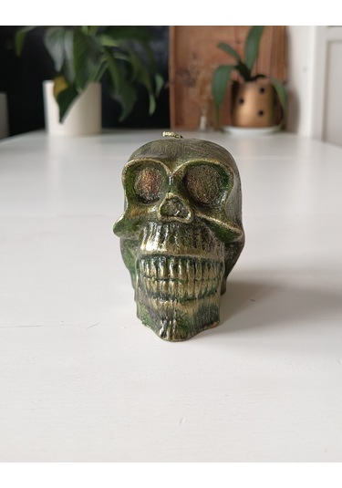 Kurukafa İskelet Mum Yeşil 8 Cm