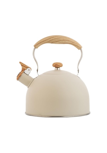 Valkyrie 2.5l Paslanmaz Çelik Düdüklü Su Isıtıcısı Demlik Islıklı Kettle Krem