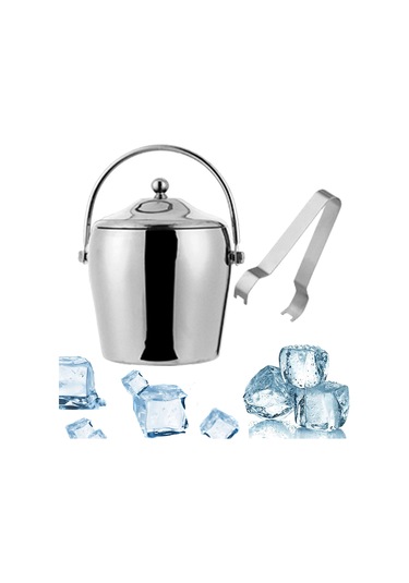 Homyl Barbekü Bar Partisi Için Çift Duvar Buz Kovası İçecek 1.2l Gümüş Çok Renkli