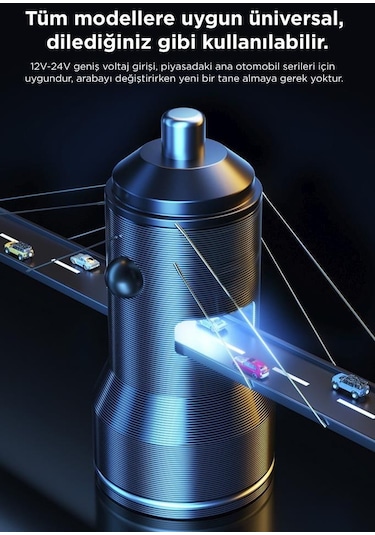 Torima C01 Siyah 2 Usb Port Girişli Transmitter Araç Şarj Cihazı