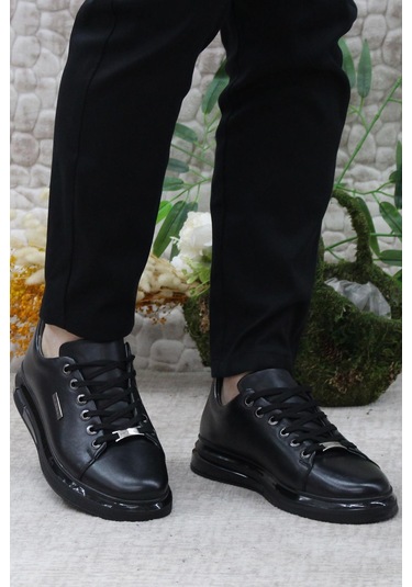 Pierre Cardin 62112 Siyah Ürün Hakiki Deri Sneaker Erkek Ayakkabı Siyah