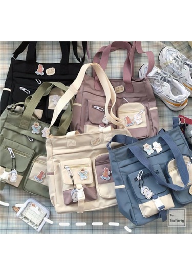 Pembe Su Geçirmez Kadın Çanta Omuzdan Askili Çanta Bayan Askılı Çanta Oxford Crossbody Çanta Tote Kitap Çanta Kızlar İçin Satchels Pembe