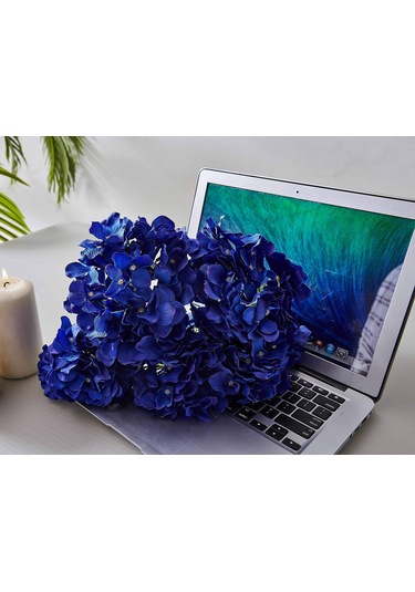 Hangfox 10 Adet Mavi Ipek Hortensya Yapay Çiçek, 54 Yapraklı Saplı, Nikah/parti/ev Dekorasyonu, Dıy Çiçek Dizaynı