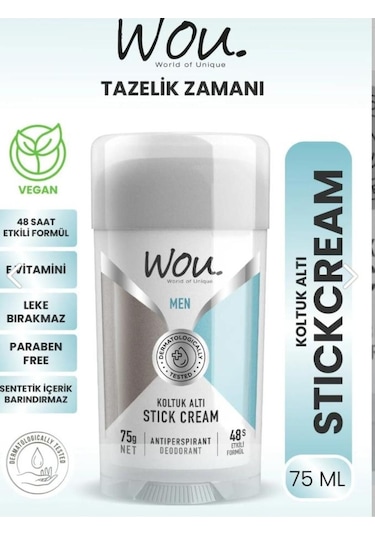 Wou Koltuk Altı Stick For Men - 75 Gr