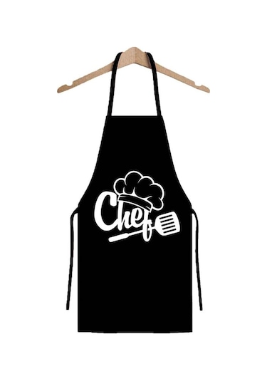Magic Lady Siyah Su Geçirmez Chef Aşçı Mutfak Önlüğü