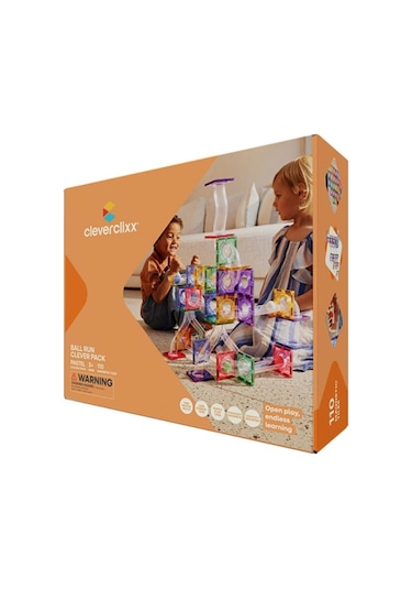 Cleverclixx Ball Run Clever Pack Manyetik Bloklar, Pastel 110 Parça