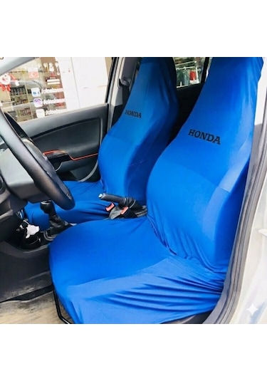 Likralı Kumaş Servis Kılıfı Ön 2'li Honda Yazılı Mavi