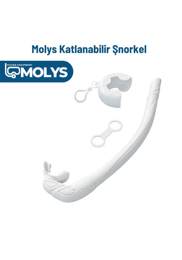 Molys Katlanabilir Şnorkel Hafif, Taşınabilir Ve Konforlu Kullanım Yer Kaplamaz Beyaz