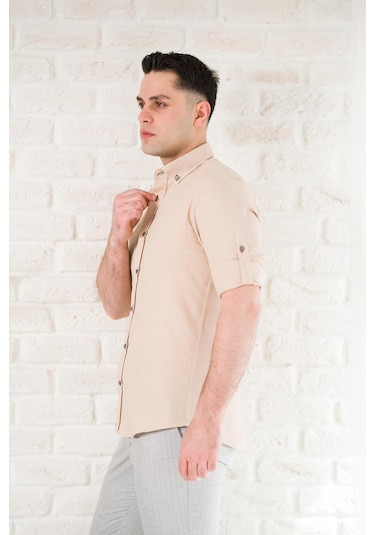 Advante Yaka Düğmeli Dokulu Slimfit Erkek Gömlek 001