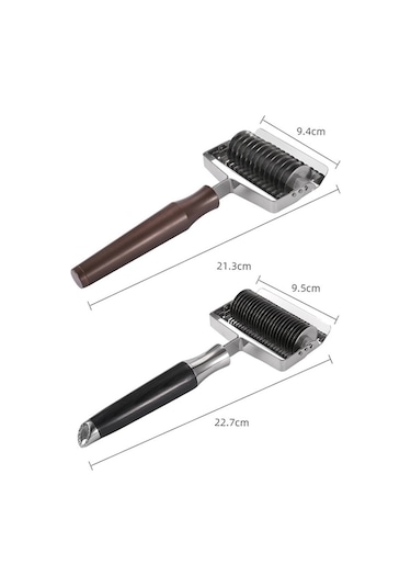 Primepickings Siyah Ahşap Saplı 304 L Paslanmaz Erişte Kesici, Kalınlaştırıcı Mutfak Kullanımı Diğer