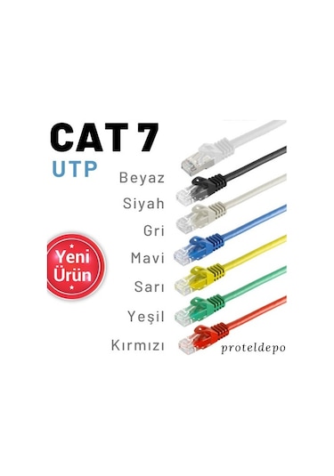 Irenis Cat7 Kablo Ethernet Network Internet Lan Ağ Kablosu 15 M Sarı