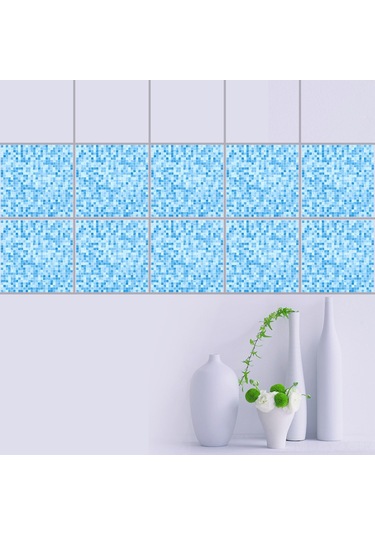 Yaozixa Klasik Akdeniz Stili Pvc Otomatik Yapıştırıcı Duvar Levhaları 20x20cm 10 Adet - Ev Dekoru İçin Kolay Uygulama Ve Kaldırma Özelliği Diğer