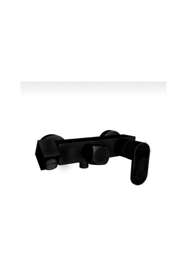 İsaoğlu Yapı Siyah Banyo Bataryası Duş Musluğu Siyah Banyo Armatür Kare Modern Tasarım 360 Derece Siyah