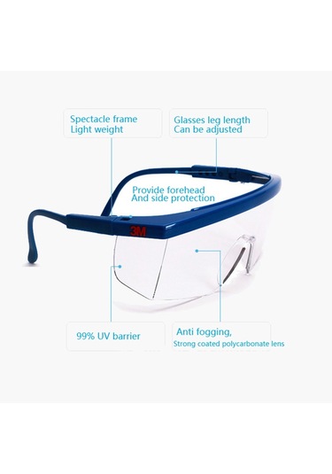 Sones 3 Adet İş Güvenliği Gözlüğü Koruyucu İş Gözlüğü Toz Geçirmez Rüzgar Geçirmez Buğu Önleyici Gözlük Göz Koruması