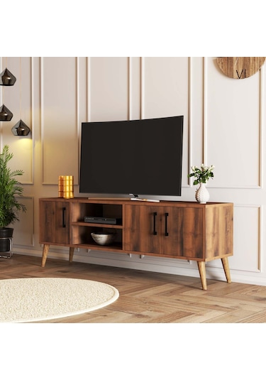 1582 EXXEN 150 CM AHŞAP AYAKLI TV ÜNİTESİ
