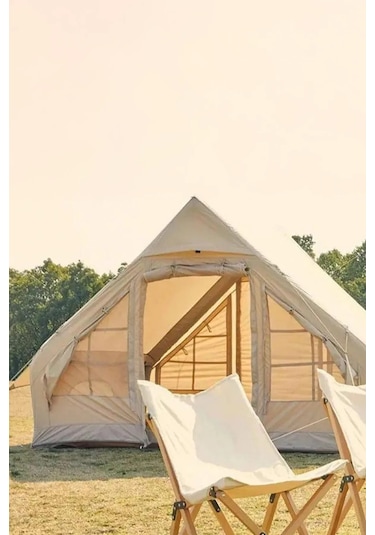 Onetick 4 Mevsim Şişme 2 Kapılı Kamp Çadırı - 6 Kişilik - 300 x 210 CM - Bej