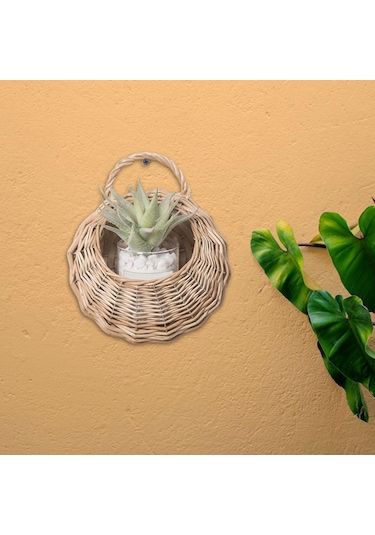 Suntek Magideal Hasır Asılı Çiçek Sepeti Duvar Ekici Çim Yard Odun