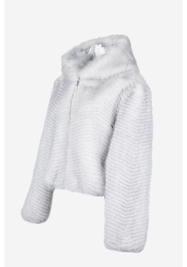 Valmenti Kadın Tekstil Beyaz Mont 616 5251 Bn Pls Mont Sk24/25 Beyaz Pelus Beyaz