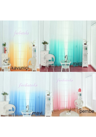 Brillant Tül Perde - Renk Geçişli Tül - Renkli Tül Perde