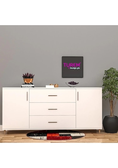 Çiçek Konsol Mdf Beyaz
