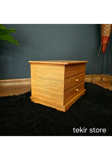 Aynalı İki Çekmeceli Dekoratif Takı Saat Kutusu Organizer