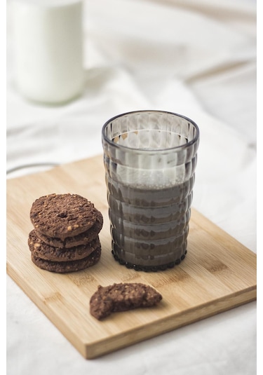 Allegra Füme Akrilik Bardak 400 Ml Modern Su Ve Meşrubat Bardağı Kırılmaya Dayanıklı Cam Değil