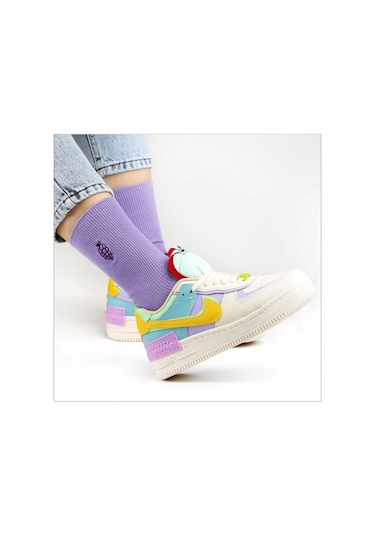 Ozzy Socks Meyve Nakışlı Renkli Çorap Kutusu 6'lı Çok Renkli