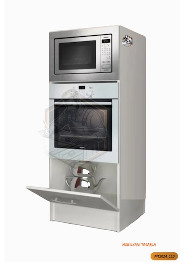 Tamamı Mdf Çok Amaçlı Tek Kapaklı Ankastre Ve Mini Fırın Dolabı