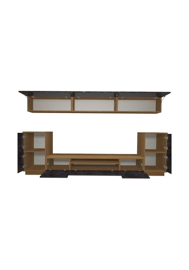 Decoraktiv Trendstyle 9 Slm Tv Ünitesi Tv Sehpası Ceviz - Siyah Mermer