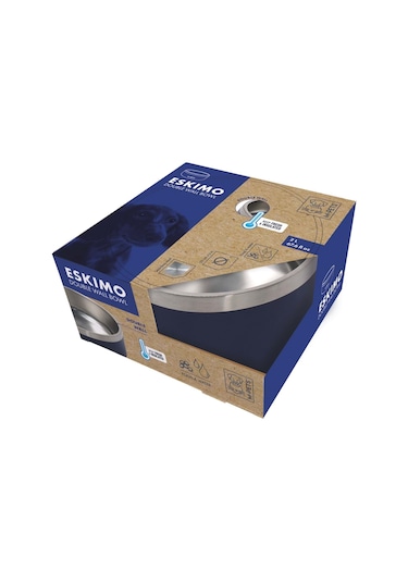 M-pets Eskımo Çift Cidarlı Mama Kabı 2l Blue