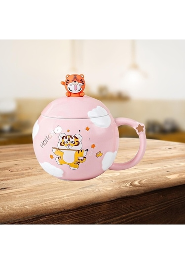 Createtech Homyl Pembe Pembe Kahve Kupa Bardaklar, Kahvaltı Suyu Süt Pembe